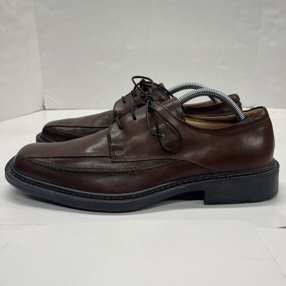 Structure Shoe Brown Leather Vera Gomma Men's 12D Dress Shoe Made In Italy - Picture 3 of 14